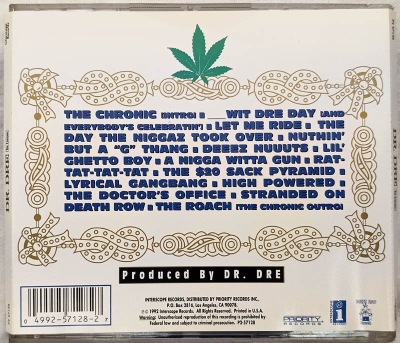 DR Dre The Chronic Audio cd.