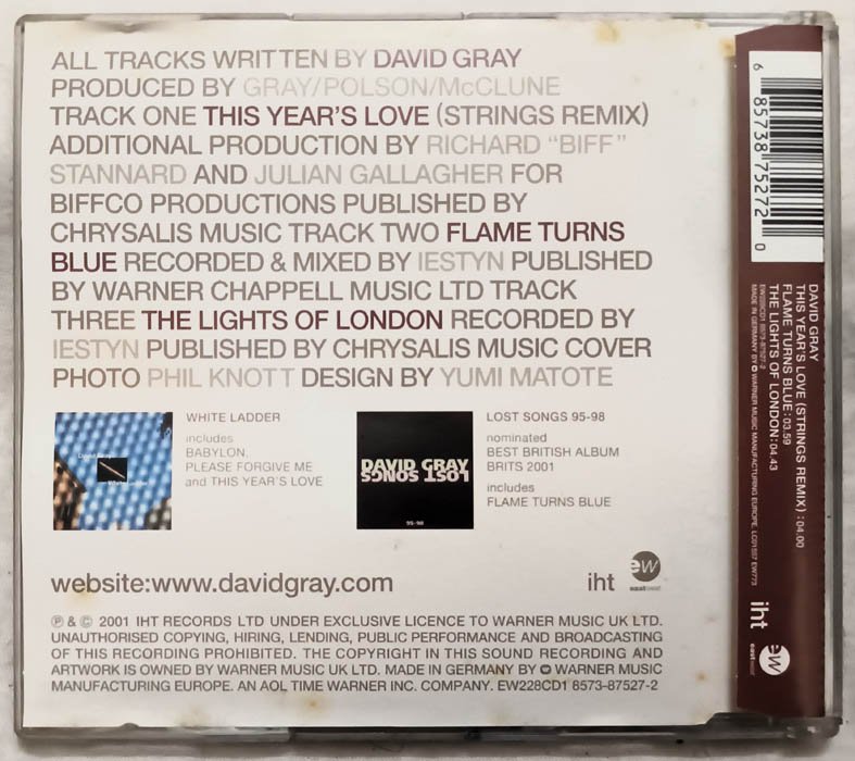 David Gray This Years Love Audio cd