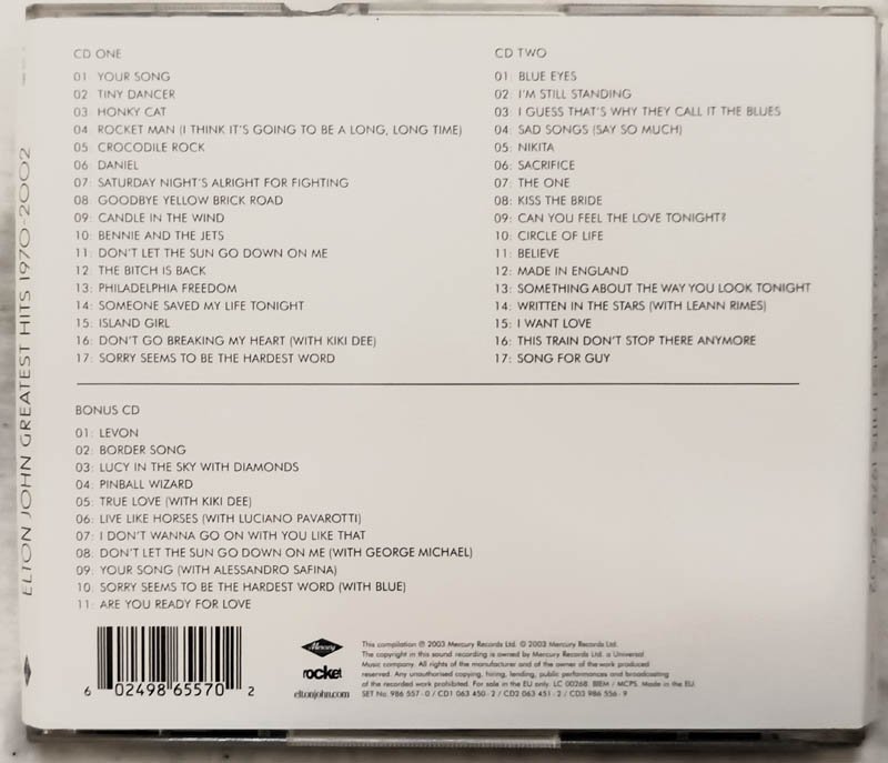 Elton John Greatest Hits 1970-2002 English Audio Cd