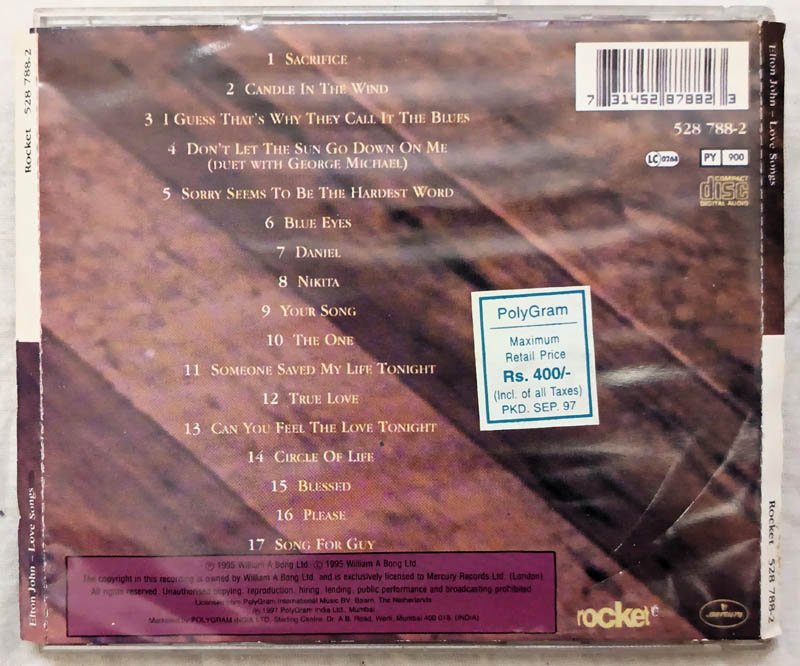 Elton John Love Songs English Audio Cd
