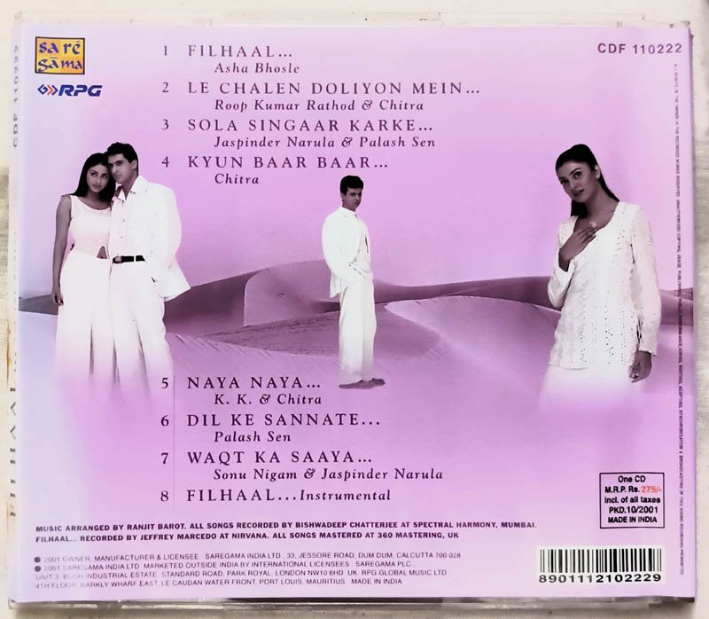 Filhaal Hindi Audio cd By Anu Malik