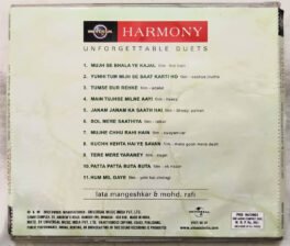Harmony Unforgettable Duets Lata Mangeshkar & Mohd Rafi Audio cd