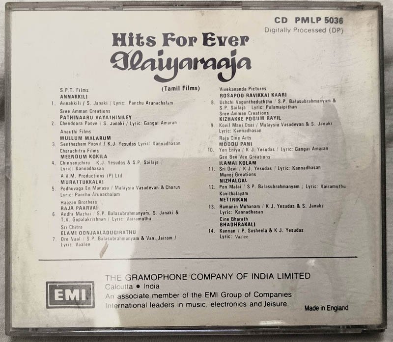 Hits for Ever Ilaiyaraaja Tamil Films Audio Cd