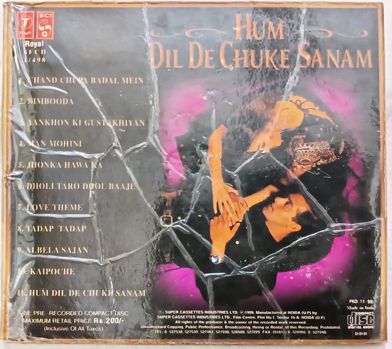 Hum Dil De Chuke Sanam Hindi Audio CD.
