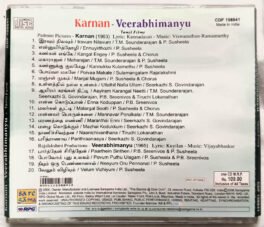 Karnan-Veerabhimanyu Tamil Films Audio Cd