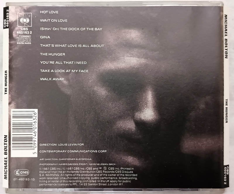 Michael Bolton The Hunger English Audio Cd .