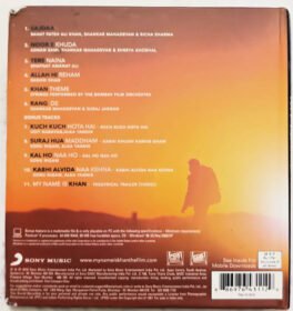 My Name is Khan Hindi Audio Cd By Shankar Ehsaan Loy