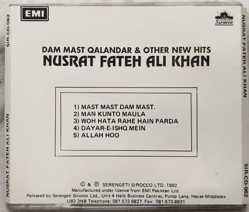 Nusrat Fateh Ali Khan Hindi Audio Cd .