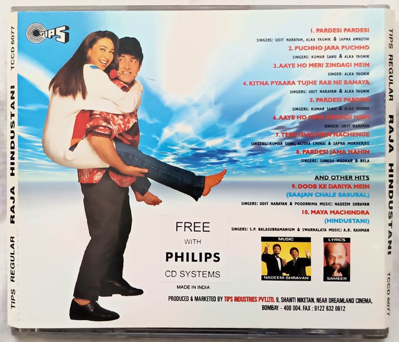 Raja Hindustani Audio Cd By Nadeem Shravan