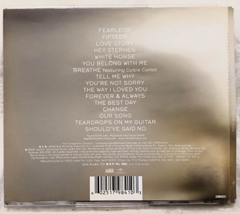 Taylor Swift Fearless English Audio Cd.