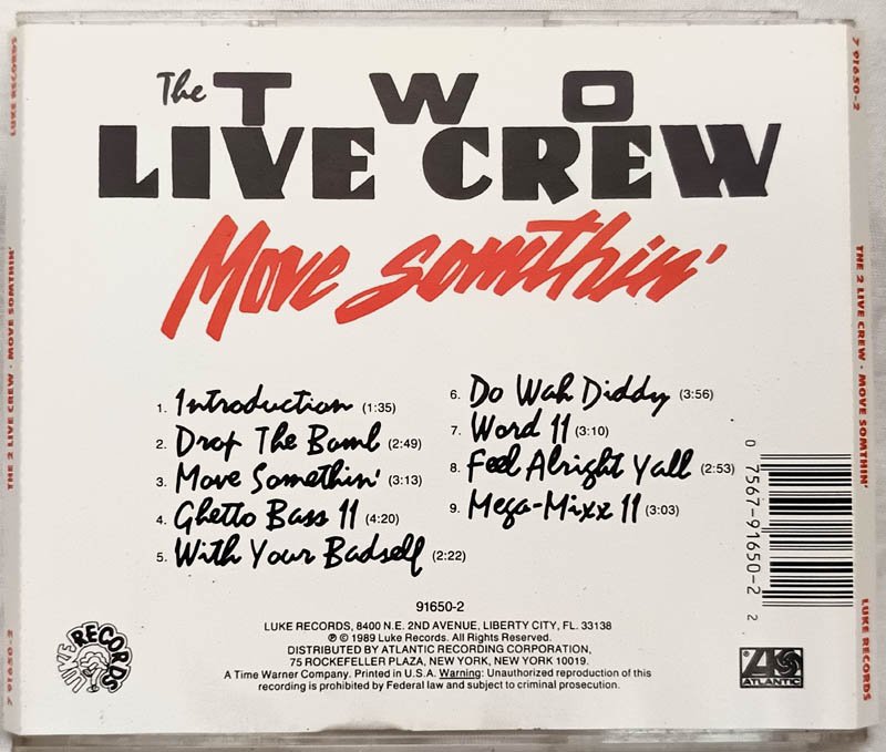 The 2 Live Crew-Move Somthin English Audio Cd .