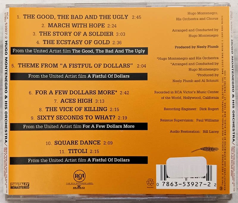 The Good The Bad and The Ugly Soundtrack Audio cd.