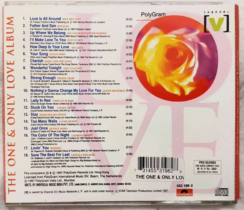 The One and Only Love Album Love English Audio Cd .