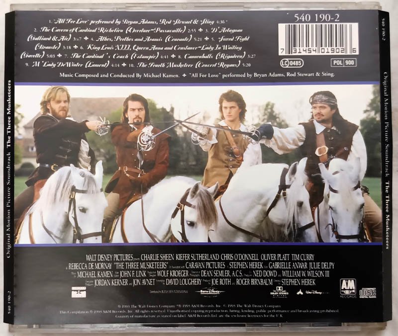 The Three Musketeers Soundtrack Audio cd.
