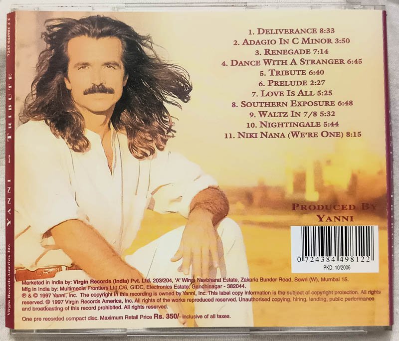 Yanni Tribute English Audio Cd