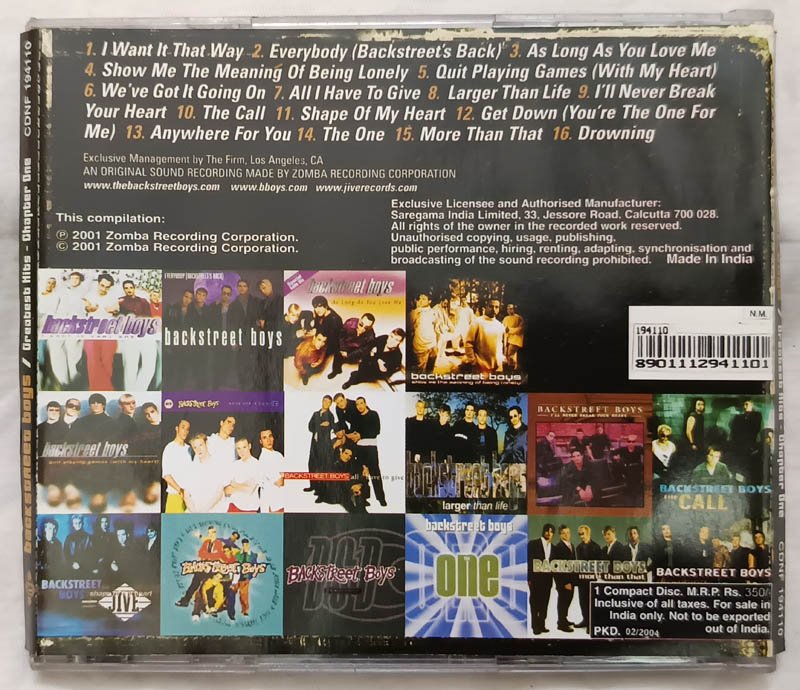Backstreet Boys Greatest Hits - Chapter One Audio Cd