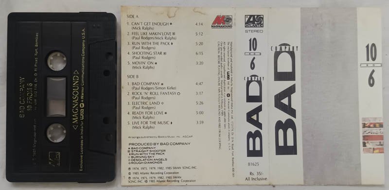 Bad Company 10 from 6 Album Audio cassette
