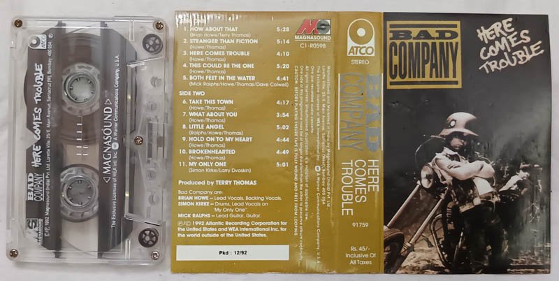 Bad Company Here Comes Trouble Audio Cassette