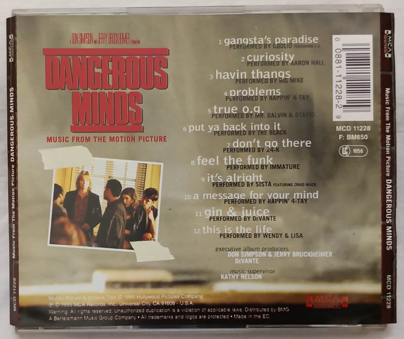 Dangerous Minds Soundtrack Audio cd