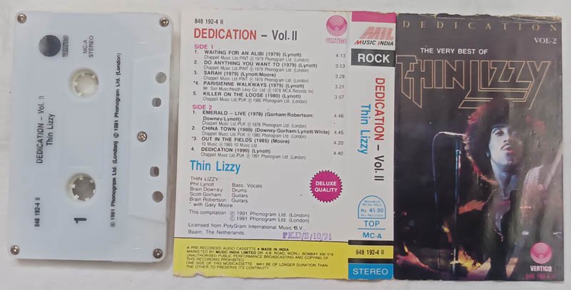 Dedicationn Very Best of Thin Lizzy Vol 2 Audio Cassette