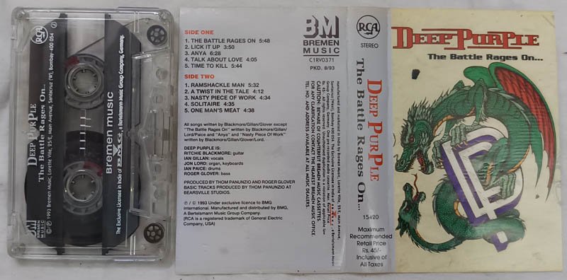 Deep Purple The Battle Rages On Audio Cassette