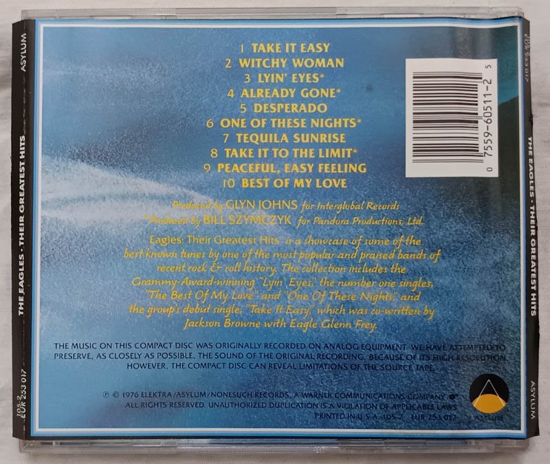 Eagles-Their Greatest Hits Audio Cd