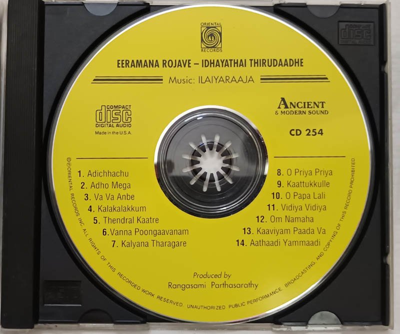 Eeramana Rojave – Idhayathai Thirudathe Tamil Audio cd by Ilaiyaraaja