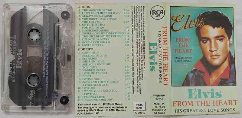 Elvis From The Heart His Greatest Love Songs Audio Cassette