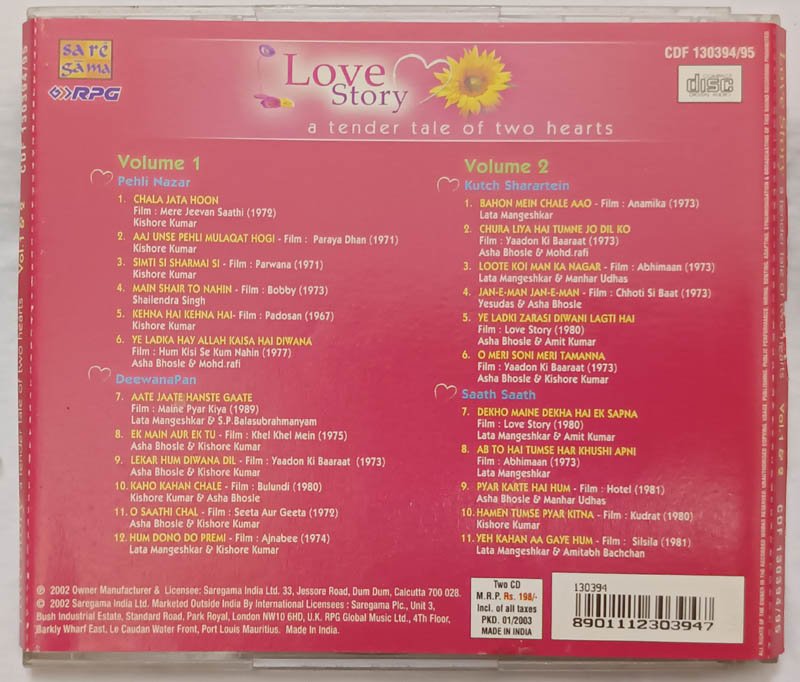 Love Story A Tender Tale of two hearts Hindi Audio cd