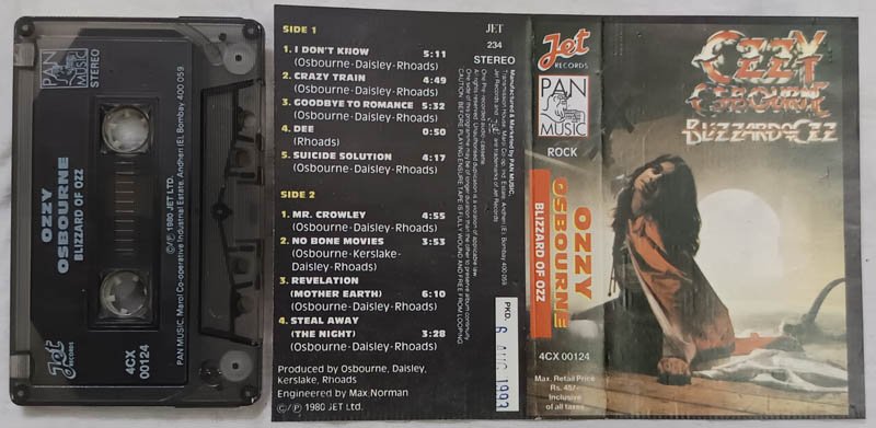 Ozzy Osbourne Blizzard of Ozz Audio Cassette