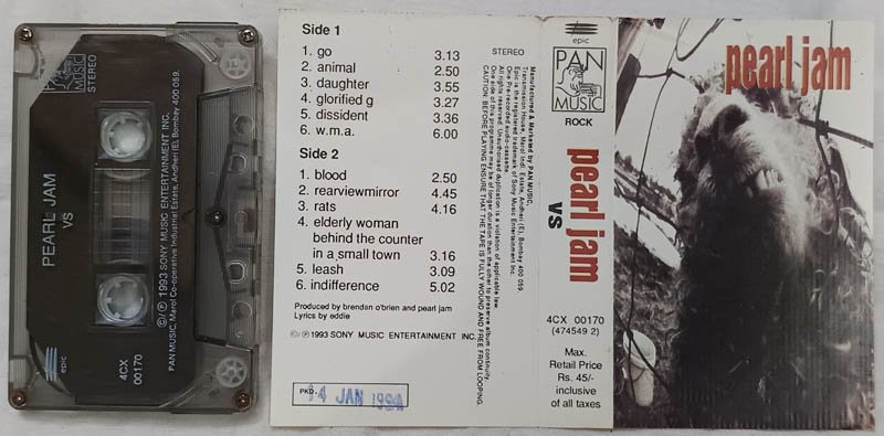 Pearl jam Album Audio Cassette.