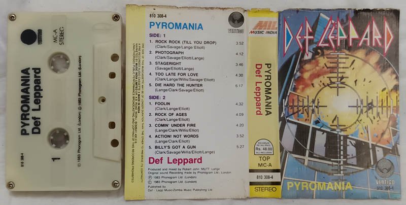 Pyromania Def Leppard Audio Cassette