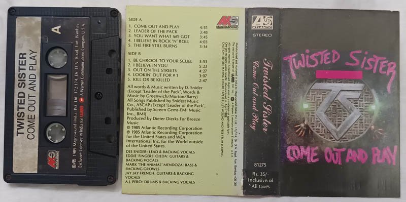 Twisted Sister Come out and play Audio Cassette