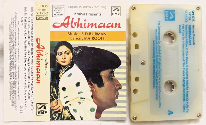 Abhimaan Hindi Audio cassette By S.D.Burman