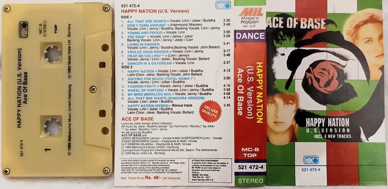 Ace of Base Happy Nation Audio Cassette