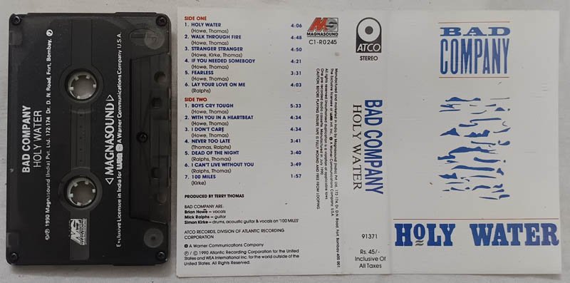 Bad Company Holy Water Audio Cassette