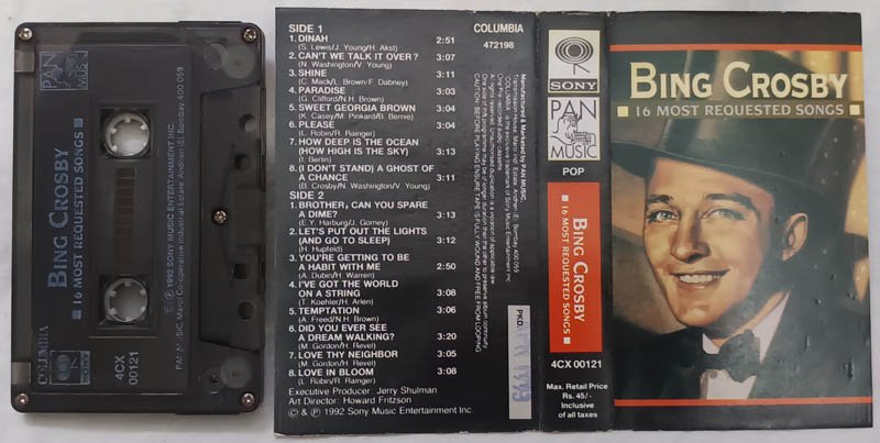 Bing Crosby 16 Most Requested Songs Audio Cassette