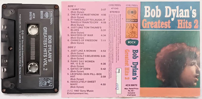 Bob Dylans Greatest Hits Volume 2 Audio Cassette