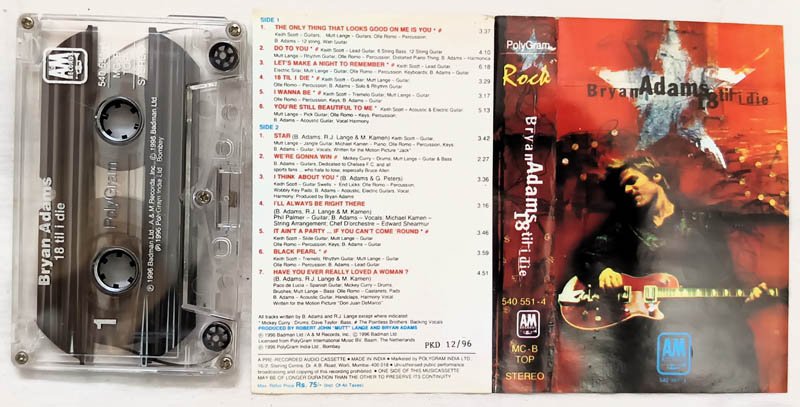 Bryan Adams – 18 Til I Die Audio Cassette