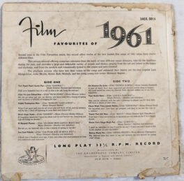 Film Favourites of 1961 Hindi Vinyl Record