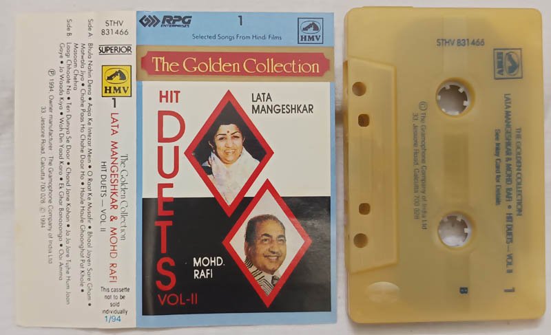 Golden Collection Hit Duets Lata Mangeshkar-Mohd.Rafi Volume 1 and Volume 2 Hindi Audio Cassette
