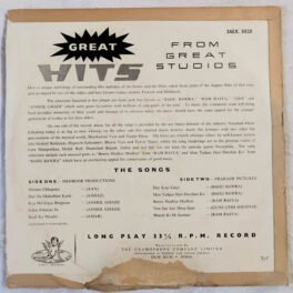 Great Hits From Great Studios Hindi Vinyl Record