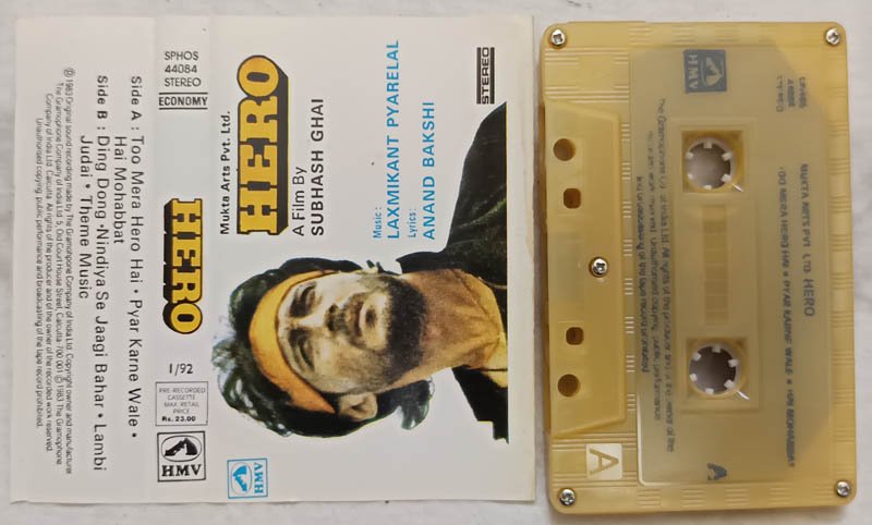 Hero Hindi Audio cassette By Laxmikant Pyarelal