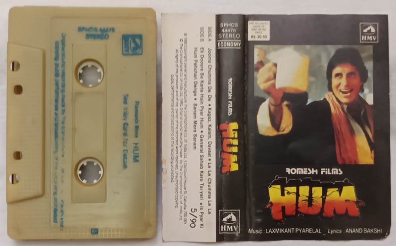 Hum Hindi Audio Cassette By Laxmikant Pyarelal