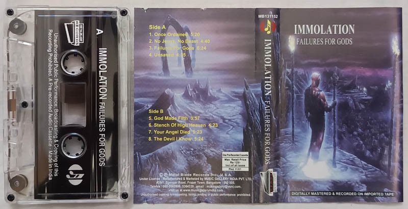 Immolation Failures For Gods Audio Cassette