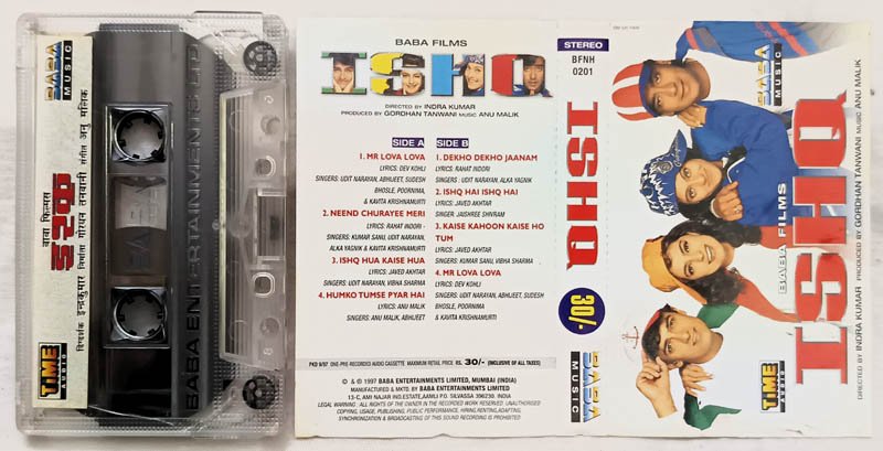 Ishq Hindi Audio Cassette By Anu Malik.
