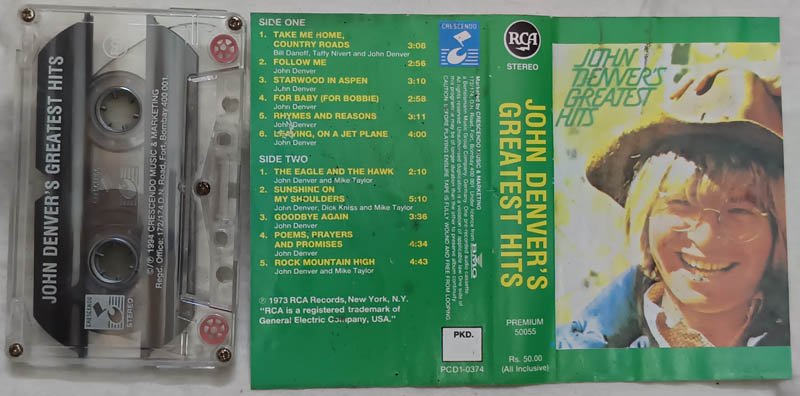 John Denvers Greatest Hits Audio Cassette