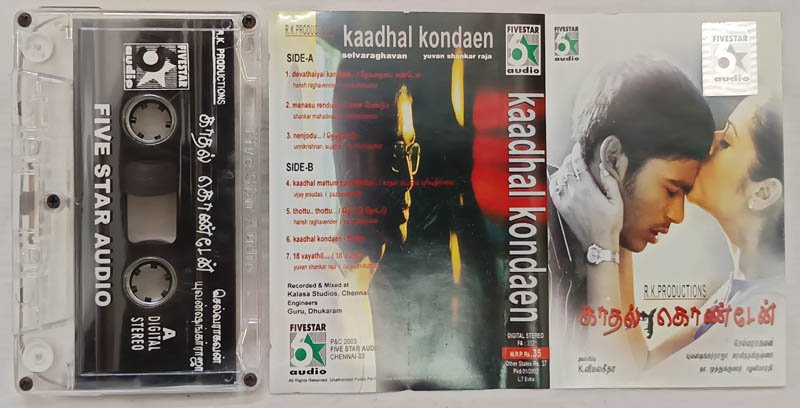 Kadhal Kondaen Tamil Audio Cassette