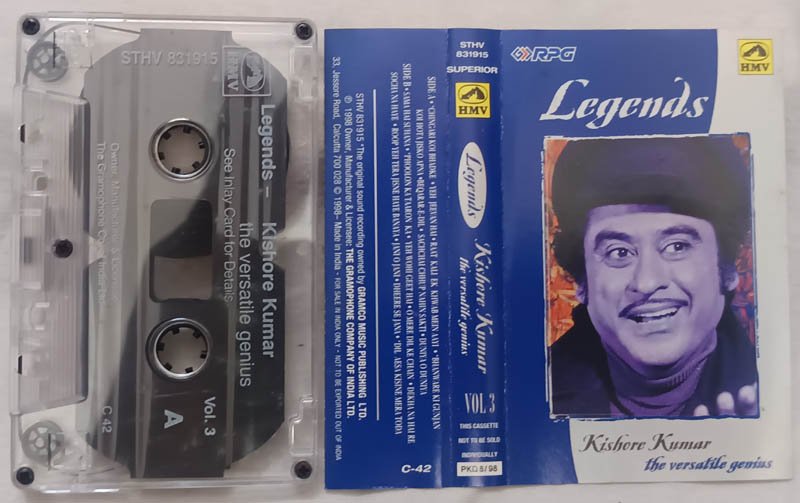 Legends Kishore Kumar The Versatile Genius Vol.3 Hindi Audio Cassette