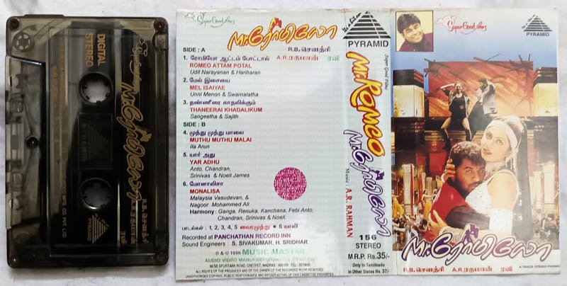 Mr Romeo Tamil Audio Cassette By A R Rahman
